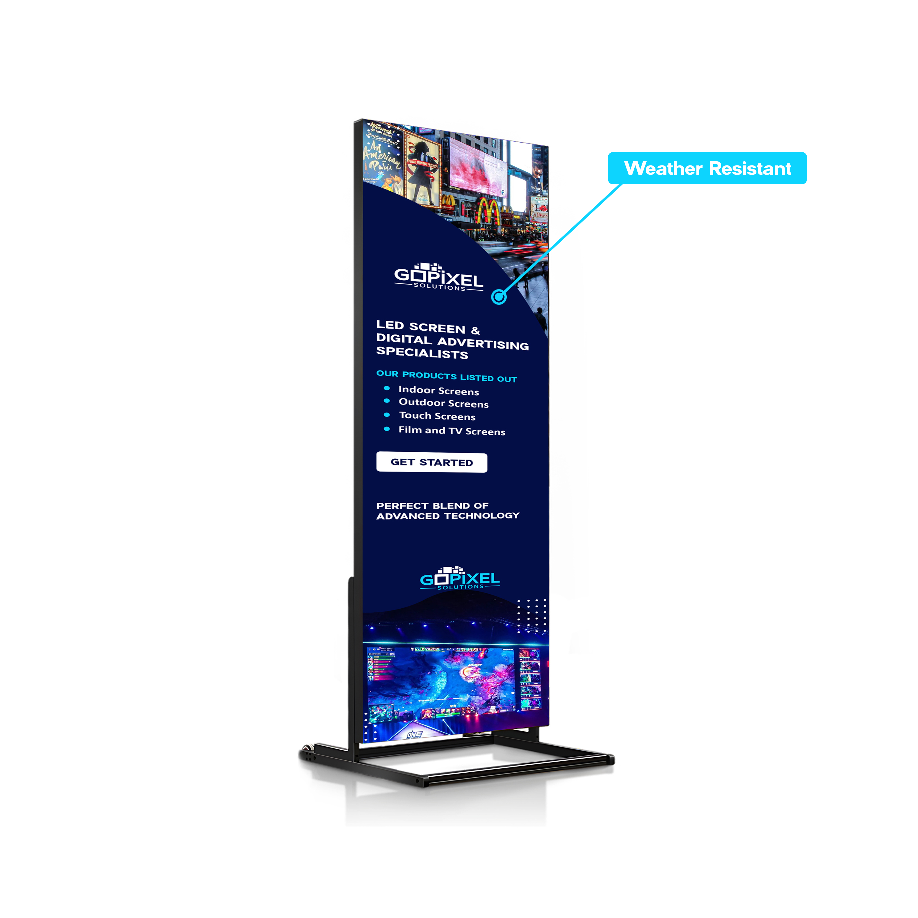 Outdoor LED Advertising Poster 6ft x 3ft | GoPixel Solutions 
